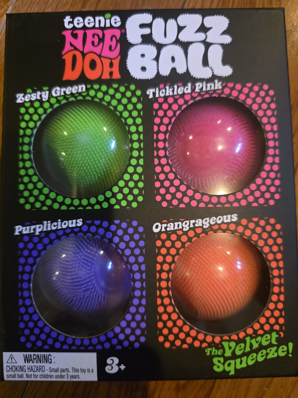 BRAND NEW teenie NEE DOH Fuzz Ball 4-Pack - Green Pink Purple Orange